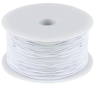 Filo per Braccialetti, 1mm x 100m Filo Elastico per Braccialetti Resistente, Cordone Bianca, Kit Elastici per Braccialetti, Bianco Cordoncino per Collane Bracciali Artigianato Decorazioni DIY