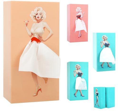 Beige Taschentuchbox mit Fliegendem Rock,Taschentuchbox mit Rock,Kreative,Charmant Retro MäDchen mit Kurzem TaschentüCher Box Geeignet für Schlafzimmer,Wohnzimmer,BüRo
