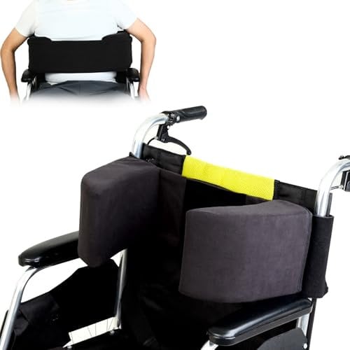 ZCYX Cojín lateral para silla de ruedas, soporte lateral para silla de ruedas con ajustable, cojín antideslizante universal para personas mayores, cojín antiescaras (negro grande)