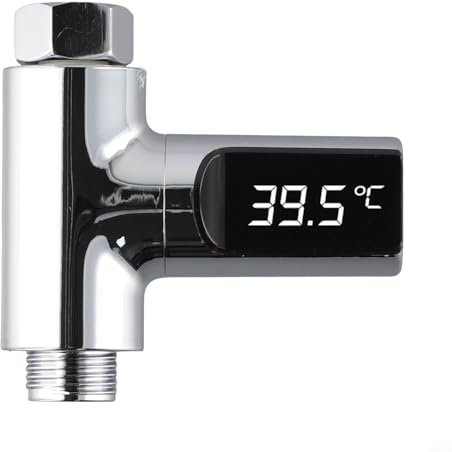 HpLive Termómetro digital de ducha con pantalla LCD en tiempo real y autopropulsado, indicador de temperatura para baño