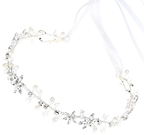 Holibanna Perlen-taillengürtel mit Strasssteinen Hochzeitsgürtel für Brautkleider Damengürtel Körperschmuck Verstellbare Schleifenbänder