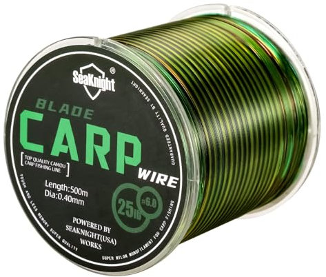 Seaknight Blade Karpfenangelschnur, superstark, Nylon, monofile Angelschnur, Süßwasser, Salzwasser, Meeresangeln, 500 m, 4,5–11,3 kg
