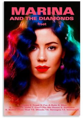 OREAUORN Marina Diamandis Poster Wandbild Leinwand Poster Wohnzimmer Schlafzimmer 40 x 60 cm ohne Rahmen