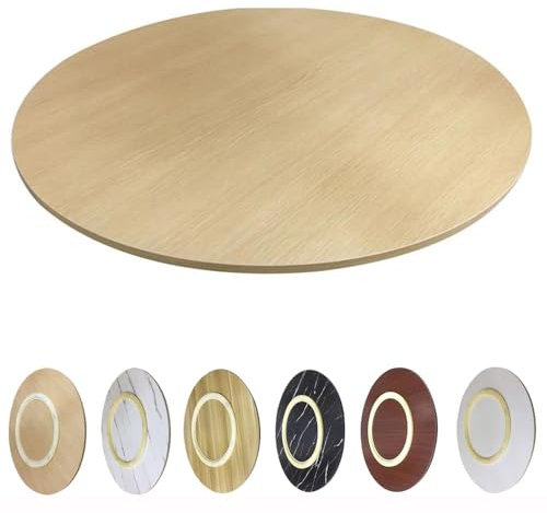 Bandeja giratoria de madera grande de 61 cm, mesa de comedor redonda giratoria de 360° (madera original, 60 cm)