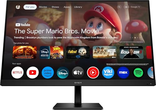 HP OMEN 31.5 inch UHD 144Hz Smart Gaming Monitor - OMEN 32x | 4k resolution | remote control | Dolby Vision | Multiplatform capabilities | 3W speakers | Adjustable stand | Google TV