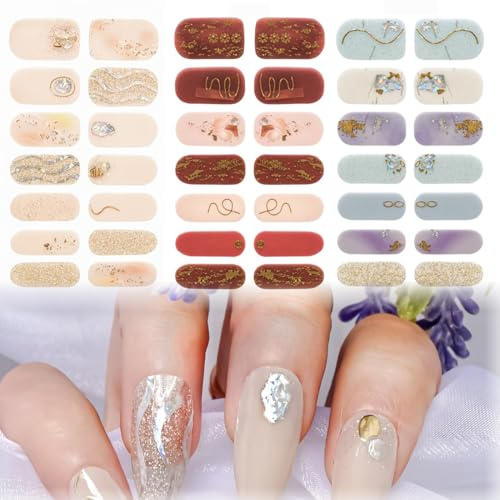 BIKPRST Unghie Gel Adesive Uv,Impacchi Di Smalto Gel Per Unghie,Quattro Diversi Stili Di Adesivi Per Nail Art