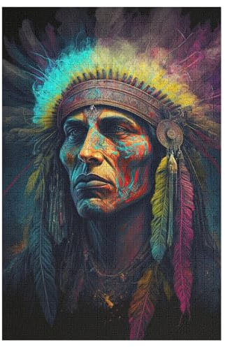 1000 Piece Jigsaw Puzzles for Adults - Indians - Children Puzzle Recycled Family 78×53cm