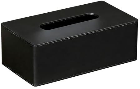 NICEME Kosmetiktücherbox, Taschentuchbox für den Schreibtisch, Papier Handtuchspender, für Büro und Zuhause, 25 x 14 x 10 cm, Schwarz