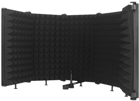 Generico Studio Audio Shield - Protection sonore pour l'enregistrement | Réflecteur pliant professionnel pour isolation phonique, filtre en mousse réglable pour podcast Streaming Chant Jeux