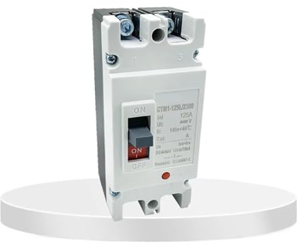 DC MCCB CTM1-125 2300 80A 100A 125A 500V Système Solaire PV Interrupteur Principal 2 Pôles DC Boîtier Moulé Disjoncteur Protection Contre Les Surcharges(125A)
