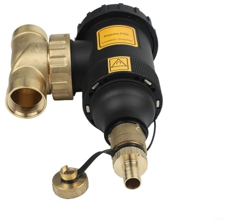 HomeVortex Filtro separador de lodos de caldera con anillo magnético y malla de acero inoxidable, rosca DN20/DN25/DN32, para sistemas HVAC, eliminación de sedimentos/óxido/escamas de 1 etapa (DN25/1