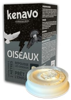 Kenavo Répulsif Oiseaux Gel en coupelles x8 préremplies Système dissuasif prêt à l’Emploi pour Pigeons et mouettes | Repousse sans dommage | Usage extérieur (rebords, balcons, toitures)
