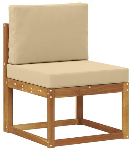 vidaXL Outdoor Mittelsofa Massivholz Akazie, Balkonmöbel, modernes Akazienholz, langlebiges wetterbeständiges Design, vielseitig für den Außenbereich