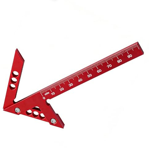 Zentrierwinkel,Aluminiumlegierung 45°90°Linienlineal Anreißwerkzeug Mittenlehre Maßstabslineal Multifunktionales Tools Präzisionswinkel