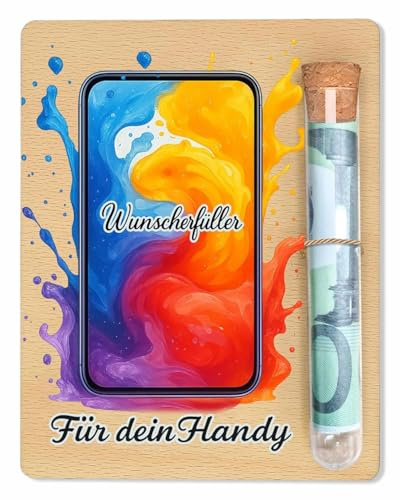 MOPZIJA Verpackung für Geldgeschenk Smartphone - 13 x 10 cm - mit Reagenzglas - Gutschein für Handy - Geldgeschenk für neues Handy，Handy-Geschenk，geschenk kommunion，geldgeschenke Handy