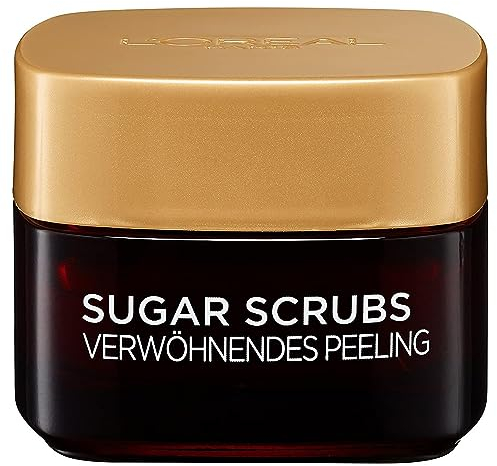L'Oréal Paris Peeling für Gesicht und Lippen, Mit Zucker und Kakao-Butter, Sugar Scrubs Verwöhnendes Peeling, 1 x 50 ml