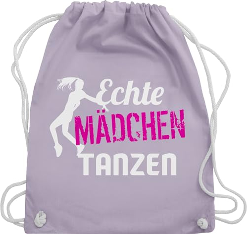 Turnbeutel Rucksack - Geschenk - Echte Mädchen tanzen - Tänzerin - Unisize - Pastell Lila - sportbeutel kinderturnbeutel dance echt beutel tanz maedchen beutelrucksäcke damen mit spruch tanzsport