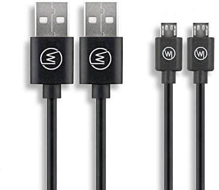 Wicked Chili 2X MicroUSB câble de Chargement Rapide Compatible avec Samsung, Huawei, Realme, Vivo et Smartphone (Courant Max. 2,5A | capacité de Courant Max. 3A | 1m) Noir