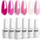 Vishine - Set di 6 smalti gel semi-permanenti per unghie, per lampada UV o LED, set classico, colore: Rosa
