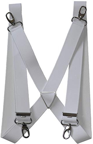 Harrys-Collection Herren extra starker Hosenträger mit Karabinerhaken Made in Germany, Größen:120 cm, Farben:weiss