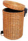 LIN HE SHOP Round Trash can Eco- Friendly Pedal Bin with Lid Rattan Wicker Effect for Kitchen Bathroom Office Rubbish Dustbin w/Removable Basket (Color : Natural, Size : 12L)
