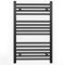 Myhomeware 550mm Wide Straight Flat Black Heated Bathroom Designer Towel Rail Radiator For Central Heating (Alyssa 550 * 800mm)