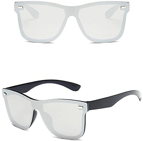 WQZYY&ASDCD Sonnenbrille Herren Damen Nette Quadratische Brille Männer Frauen EIN Stück Vintage Weiblich Uv400 Brille-Grau