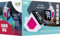 Bigben Retro Cube Wecker mit Projektor weiß-pink