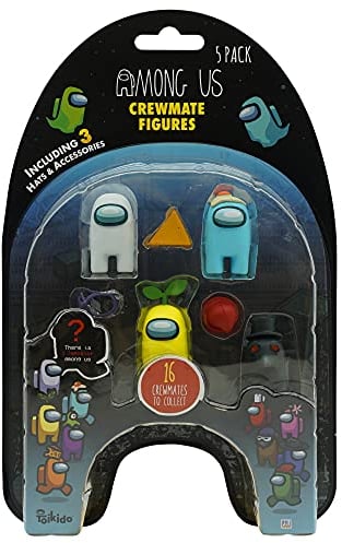 Among Us Crewmate Figuren AU2040-H, Offizieller Merchandise-Artikel, perfekte Sammelfigur, Geschenk, Spiel-Fan (Weiß-Hellblau)