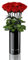 EG EMMIE GRAY Classic Vase Set | 10 | Long Stem Infinity Rosen inklusive schwarzer Glasvase - Luxuriöser Rosenstrauß aus echten Premiumrosen, 1-3 Jahre haltbar (Vibrant Red, 10 Rosen)