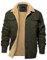 EKLENTSON Herren Winterjacke Fliegerjacke Military Baumwolljacke Outdoorjacke Dick Wanderjacke Winddicht Fleecejacke mit Revers, Armeegrün XL
