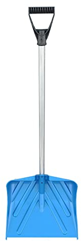 Schneeschaufel Schippe Alu Profilkante Getriedeschaufel Schneesschieber Schneentsorgung Schaufel Rot Blau Schwarz Kunstoff Stark für Winter Kunststoffgriff (Blau 98821)