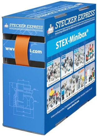 STEX24 Schrumpfschlauch 2:1, Minibox mit 7,0m, orange 12,7/6,4mm, 1/2 Zoll, WSB2 Schrumpftemperatur mind. 70°C, vollständig bei mind. 100°C - 1 Stück
