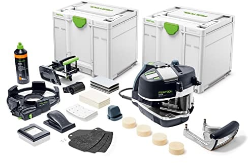 Festool Kantenanleimer KA 65-Set CONTURO (mit Führungstisch, EVA-Kleber, Schleifstreifen, Schleifklotz, Kappgerät, Ziehklinge, Laufsohle, Polierfilz, Schleifvlies, Poliermittel), im Systainer
