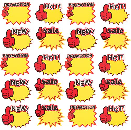 200 Stück Preisschilder Schild Karten Verkauf Papierschilder Burst Schilder Display Tags für Einzelhandel Display Preisschilder Pinnwand