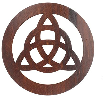 FOMIYES Nordisches Keltische Deko Spirituelle Heilige Wandkunst Holzwandskulptur für Hexerei Wicca Altar Ritual Yoga Meditation Wanddeko Keltisch Deko Knoten Wanddekoration
