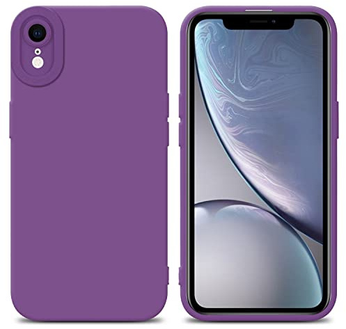 Cadorabo Hülle kompatibel mit Apple iPhone XR Schutzhülle TPU Silikon Case Liquid Design mit Kameraschutz Slim Kratzfest Weiche Gummi mit Rundumschutz Case Hülle für iPhone XR in Lila