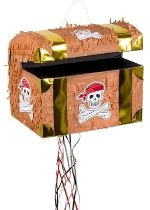 NEU Piñata/Pinata Schatztruhe/Schatzkiste, mit Zugband, ca. 30x26x23cm