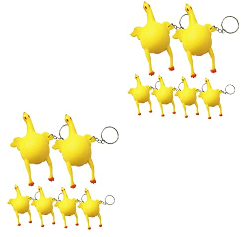 Toyvian 12 Stk Spielzeug Zum Melken Von Hühnern Neuheit Schlüsselanhänger Geschenk Kleines Hühnerspielzeug Ei-stressball Dekompressions-schlüsselanhänger Eier Plastik Ton Kind Karikatur