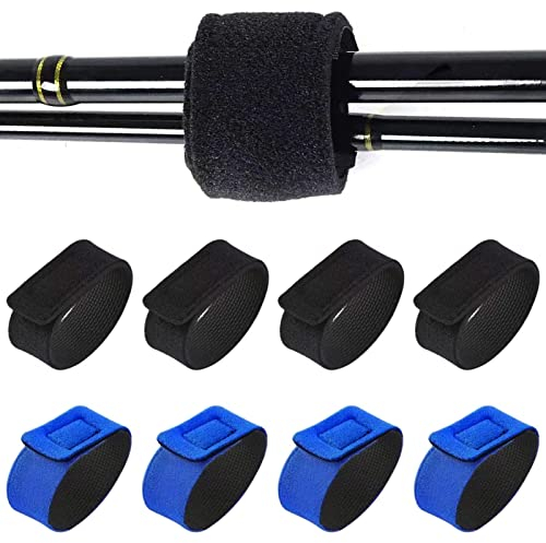 8 Stück Angelrute Gürtel Angelrute Gürtel Elastische Gurte Halter Elastisches Angelrute Gürtel Band Rutenschutz Rutensocke Hülse