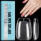 TOMICCA Coffin Shaped Short Nail Tips - 192PCS Half Matte Soft Gel, No File Needed- Full Cover False Nails, Clear Acrylic & Strong Tips for Press On Extension - 12 Sizes