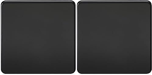 Knightsbridge SF8350MB Screwless 1-Gang Blanking Plate, Matt Black (Pack of 2)
