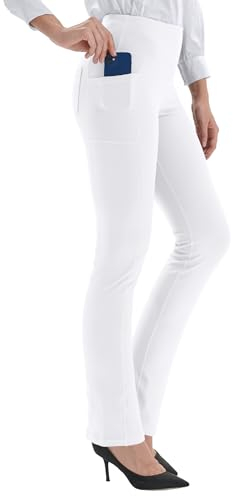 Fiita Die Damen haben Stiefel, yogashorts mit hosentaschen, reitertraining Bootleg yogashorts mit bewegungskontrolle, 4th cry Pants in Weiß Small
