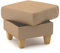CAVADORE Leder-Hocker Palera / Polsterhocker mit Stauraum + massiven Holzfüßen als Sitzgelegenheit, Aufbewahrung, Fußablage / 58 x 48 x 58 / Leder Beige
