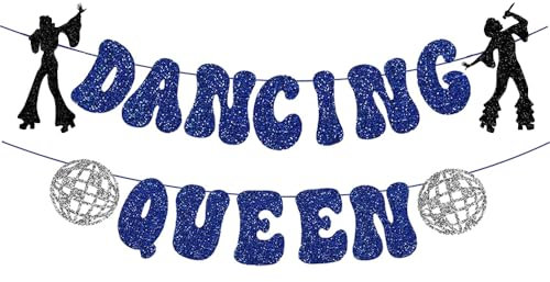 Konsait Glitter Dancing Queen Party Dekorationen, Mamma Mia Bachelorette Party Dekorationen Disco Ball Banner für Geburtstag Braut Dusche Hochzeit Party