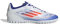 adidas Unisex-Adult F50 Club Turf Sneaker, White/Solar Red/Lucid Blue, 10 Women/9 Men