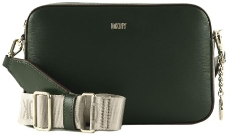 DKNY Leder Schultertasche Umhängetasche Bryant Park Camera Bag Gianni Green dunkelgrün