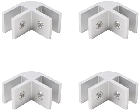 INCREWAY Quincaillerie d'angle de protection contre le vent, kit de connecteurs en verre trempé à 4 coins, aluminium, pour pare-vent de taille personnalisée sur les foyers à gaz extérieurs