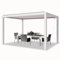 PRIMEYARD Pergola 3x4 m weiße Aluminium Pfosten mit Lamellendach aus Aluminium Terrassenüberdachung