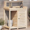 Rantry Gartentisch Blumentisch Gärtnertisch Holzpflanztisch Pflanzentisch Gartenarbeitstisch für Garten Terrasse Massivholz Kiefer 82,5x50x109,5 cm Beige Unbehandelt
